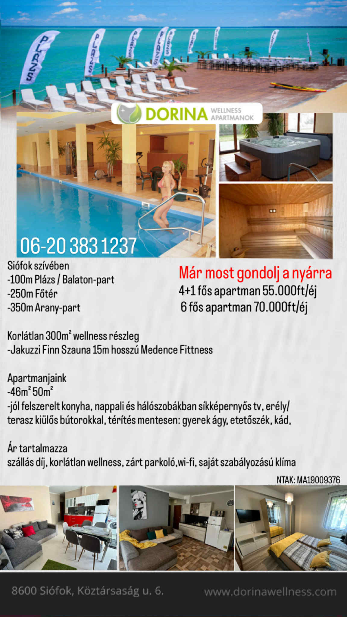 Kiadó Wellness Apartman Siófok